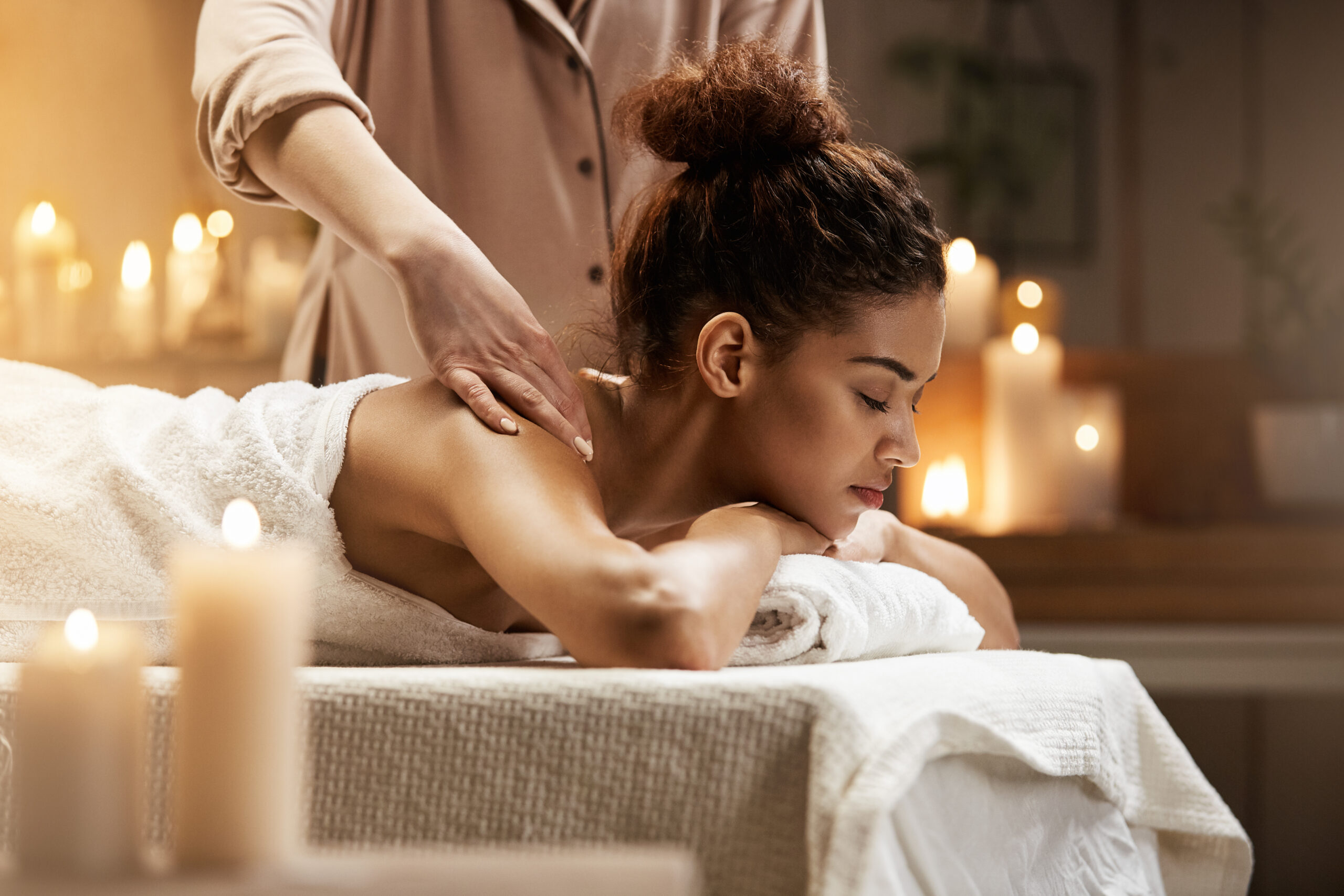 Client receiving massage at Health Clinic Waverton